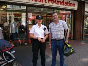 Ian Scott With PSNI Officer During Belfast Shopping Trip