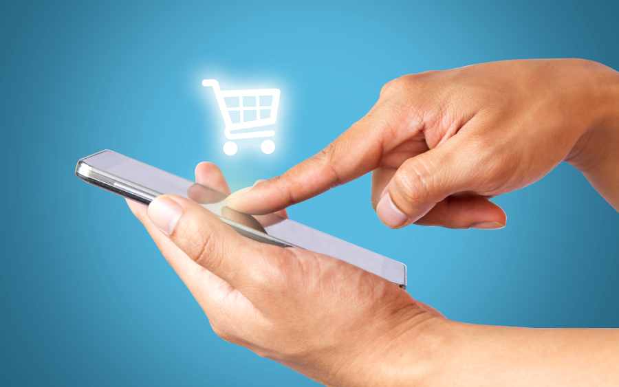 online shopping on mobile device