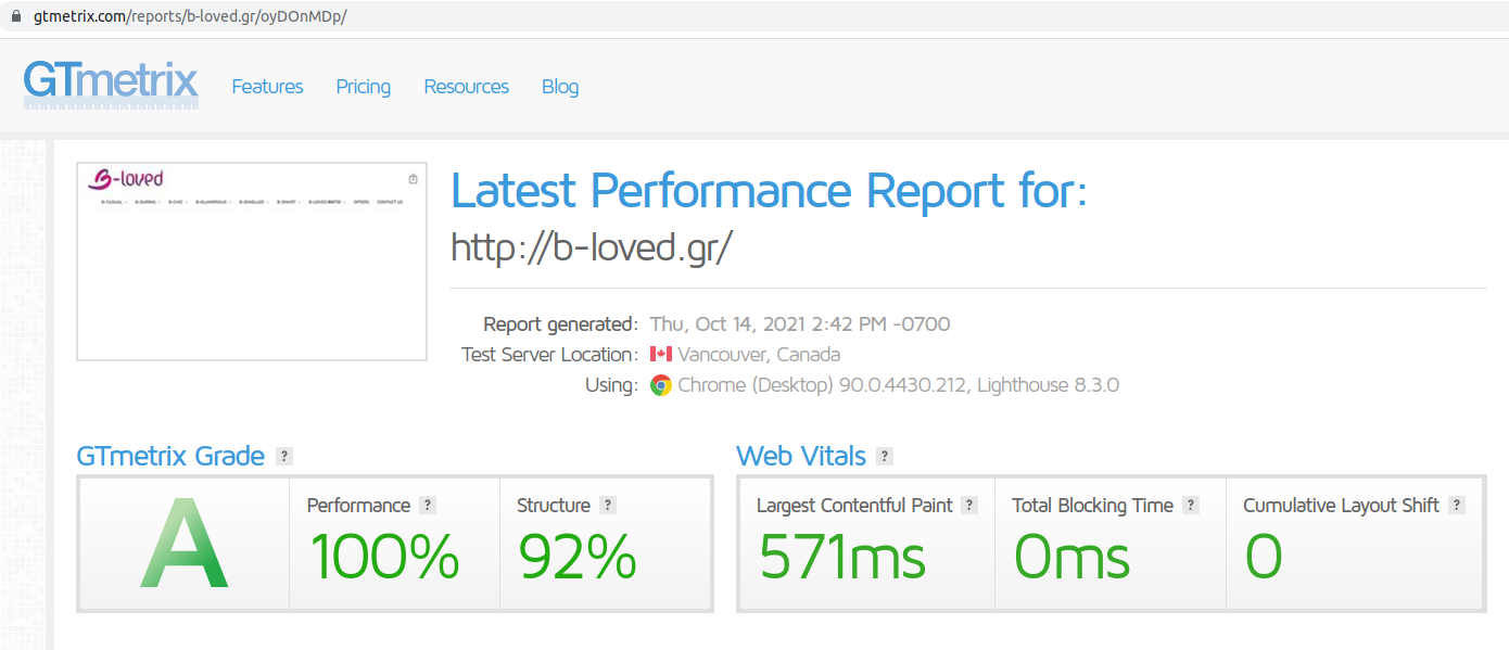 Page speed: reaching A grade at GTMetrics for WordPress website